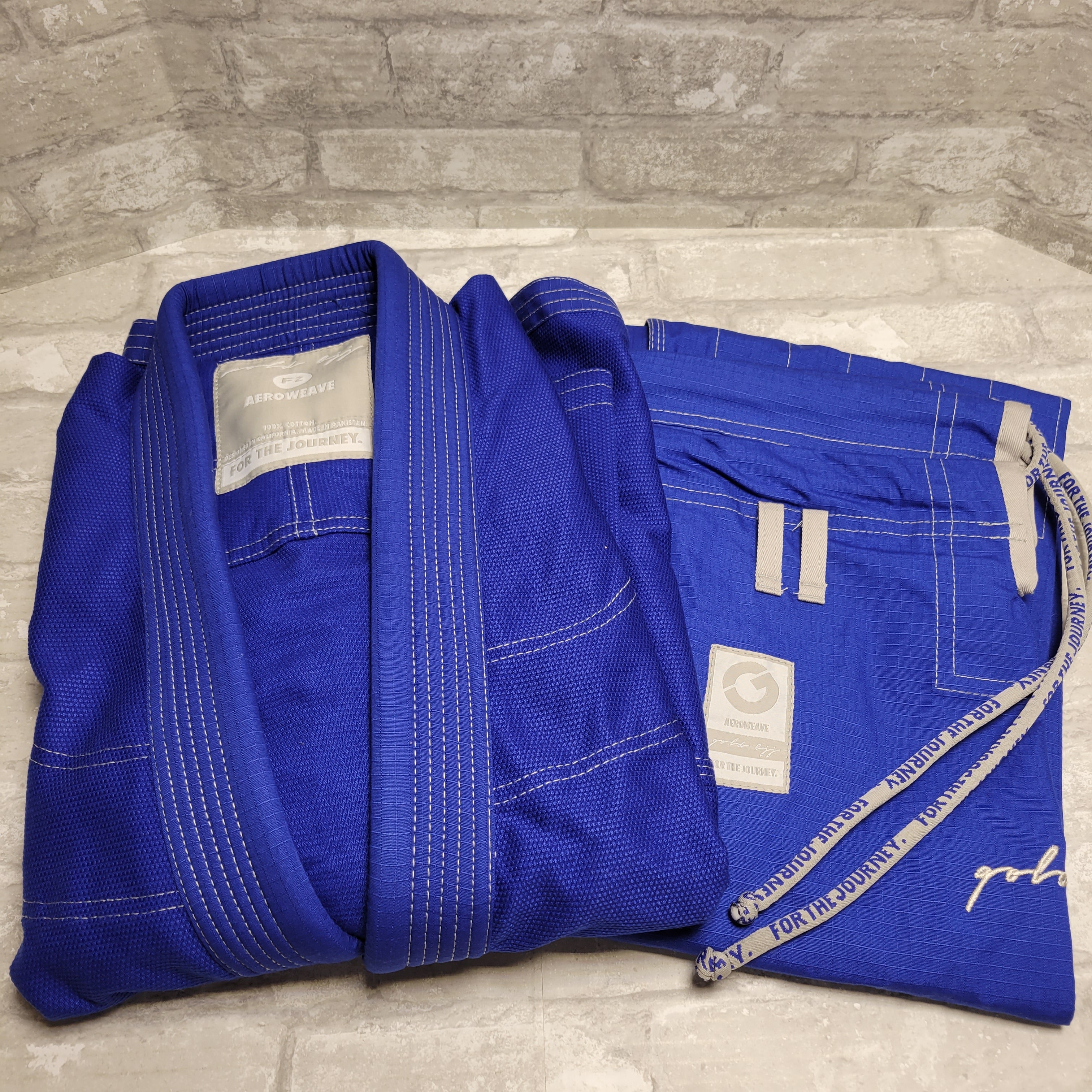 Gold BJJ Jiu Jitsu Gi - Ultra Light Women's Aeroweave, F2 Blue (8076298813678)